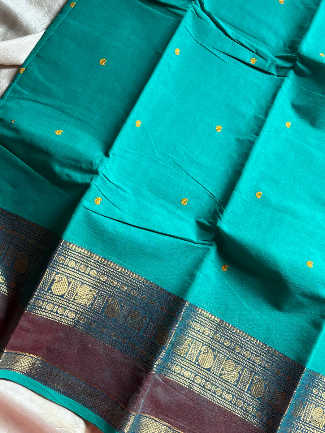 Vintage Loom Edit | Blue Chettinadu Cotton Saree