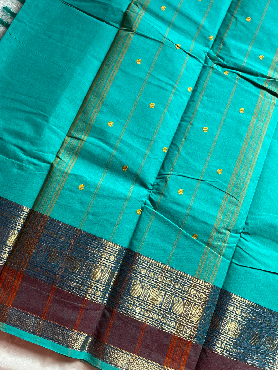 Vintage Loom Edit | Blue Chettinadu Cotton Saree