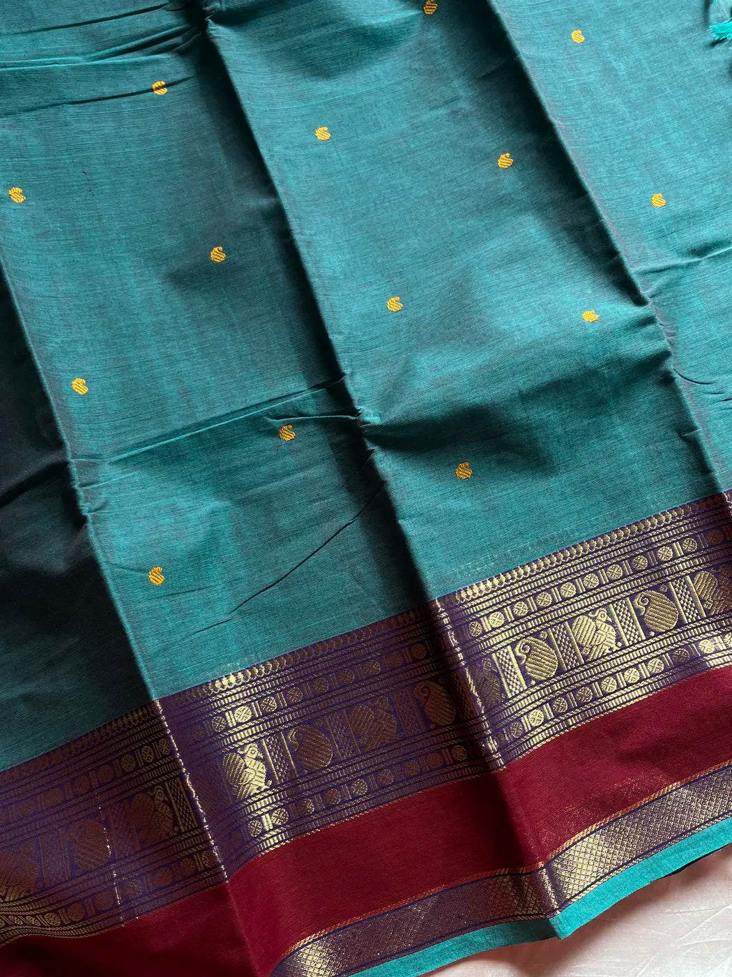 Vintage Loom Edit | Blue Chettinadu Cotton Saree