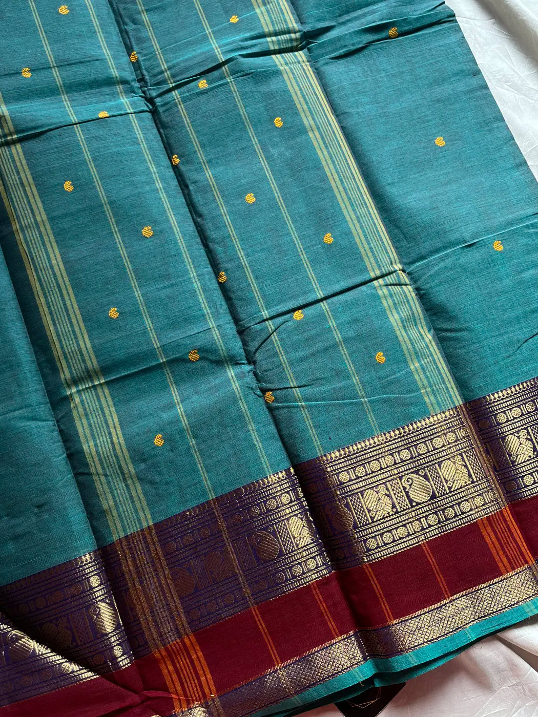 Vintage Loom Edit | Blue Chettinadu Cotton Saree