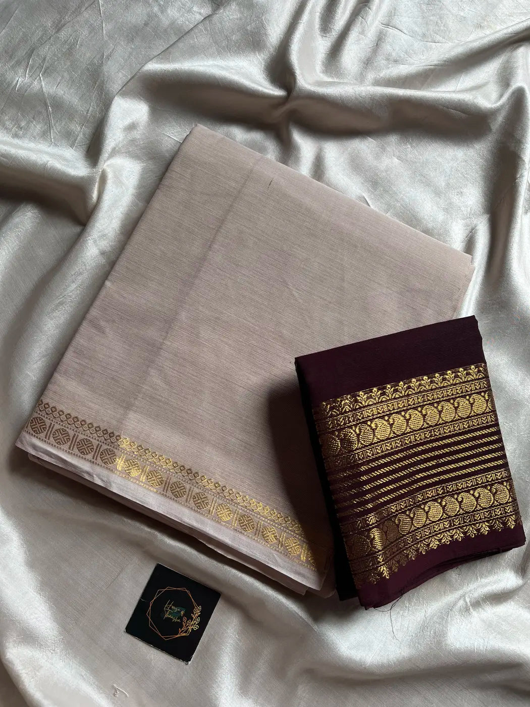 Subtle Weaves | Beige & Brown Chettinadu Cotton Saree
