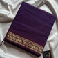 Minimal Border Edit - Royal Purple Kanchi Cotton Saree