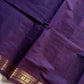 Minimal Border Edit - Royal Purple Kanchi Cotton Saree