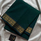 Minimal Border Edit - Dark green Kanchi Cotton Saree