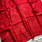 Red pure handloom Matka silk saree with gini weave and muslin pallu – House of Thansha