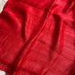 Red pure handloom Matka silk saree with gini weave and muslin pallu – House of Thansha