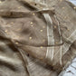 Silver-beige handloom matka silk saree with gini weave and sheer muslin pallu – House of Thansha