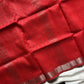 Red Mangalagiri silk cotton saree with Nizam zari border – Red Silence – House of Thansha