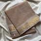Minimal Border Edit - Mocha Beige Kanchi Cotton Saree
