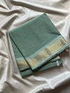 Minimal Border Edit - Pastel Pistah Kanchi Cotton Saree
