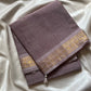 Minimal Border Edit - Mauve Taupe Kanchi Cotton Saree