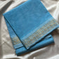 Minimal Border Edit - Sky Blue Kanchi Cotton Saree