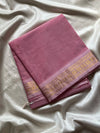 Minimal Border Edit - Pastel Pink Kanchi Cotton Saree