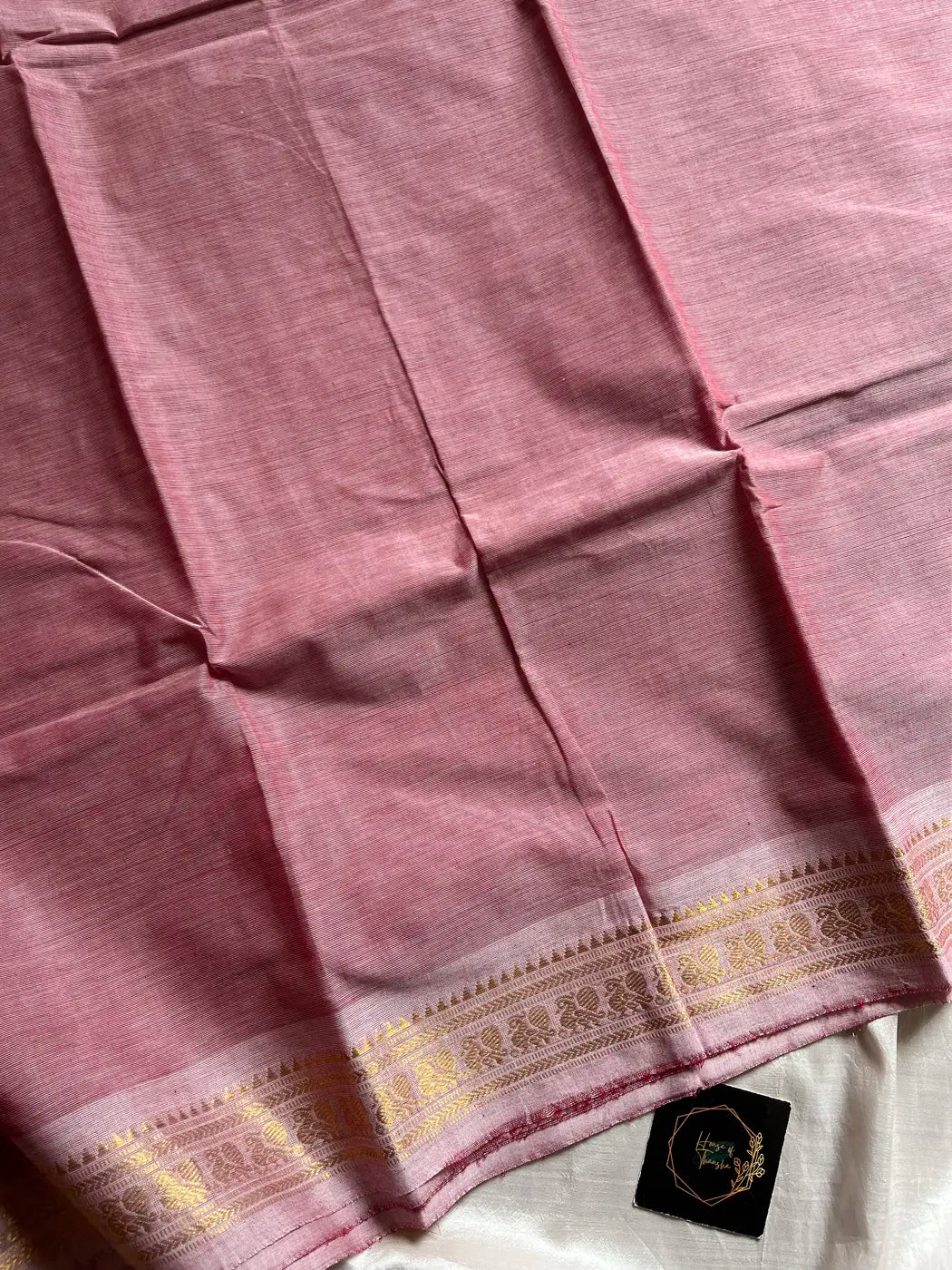 Minimal Border Edit - Dusty Rose Kanchi Cotton Saree