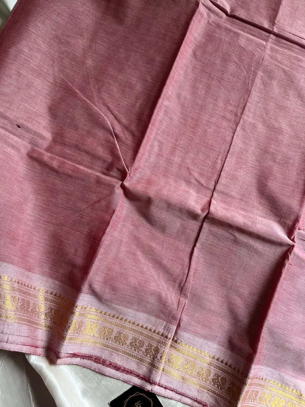 Minimal Border Edit - Dusty Rose Kanchi Cotton Saree