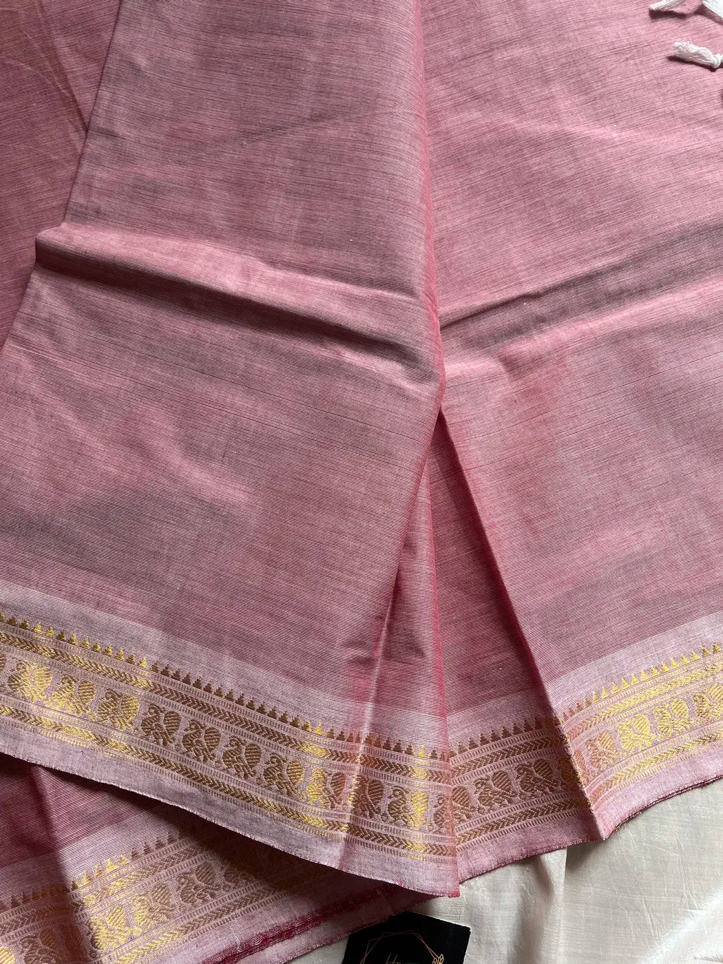 Minimal Border Edit - Dusty Rose Kanchi Cotton Saree