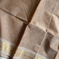 Minimal Border Edit - Mocha Beige Kanchi Cotton Saree