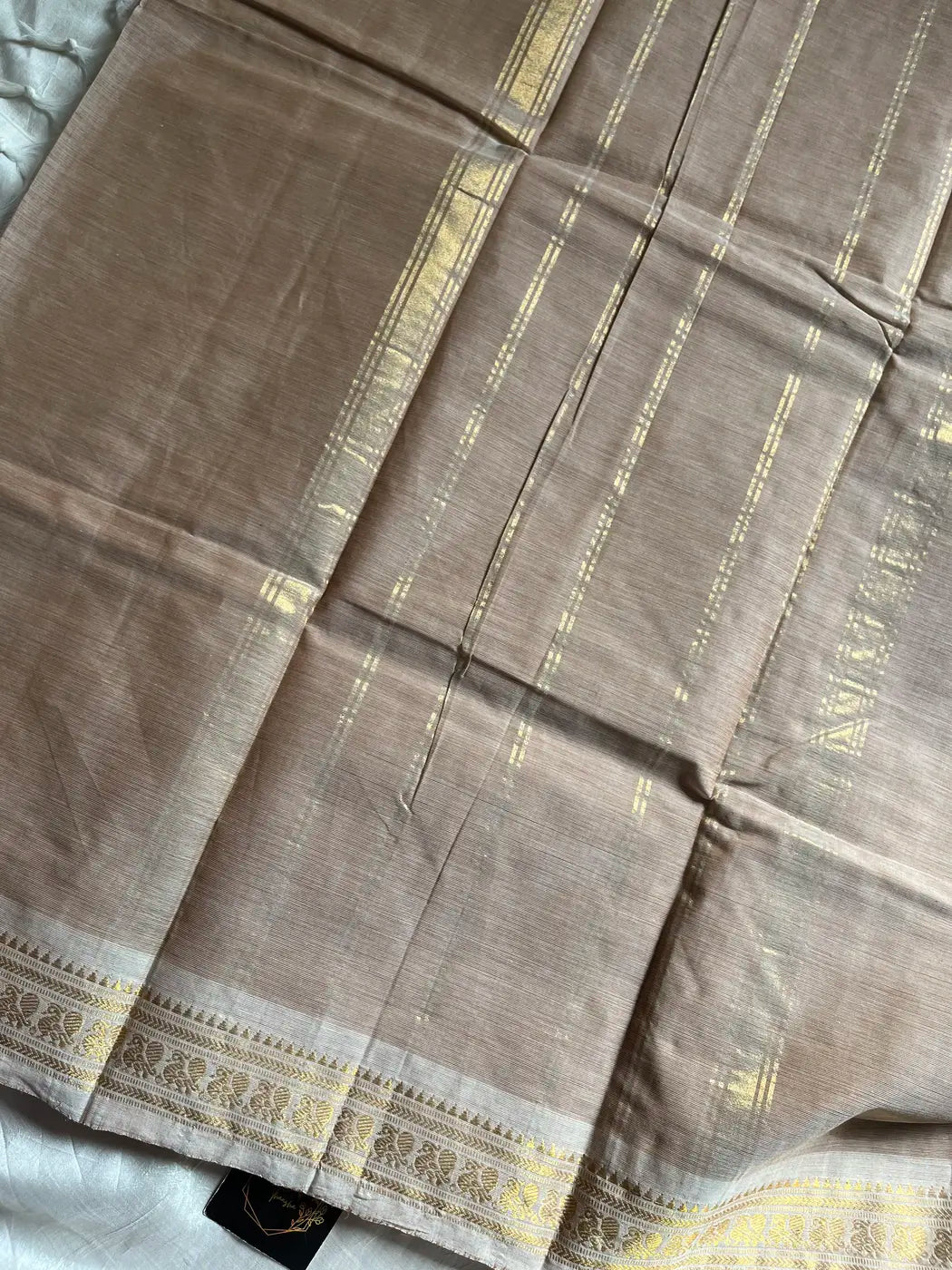 Minimal Border Edit - Mocha Beige Kanchi Cotton Saree