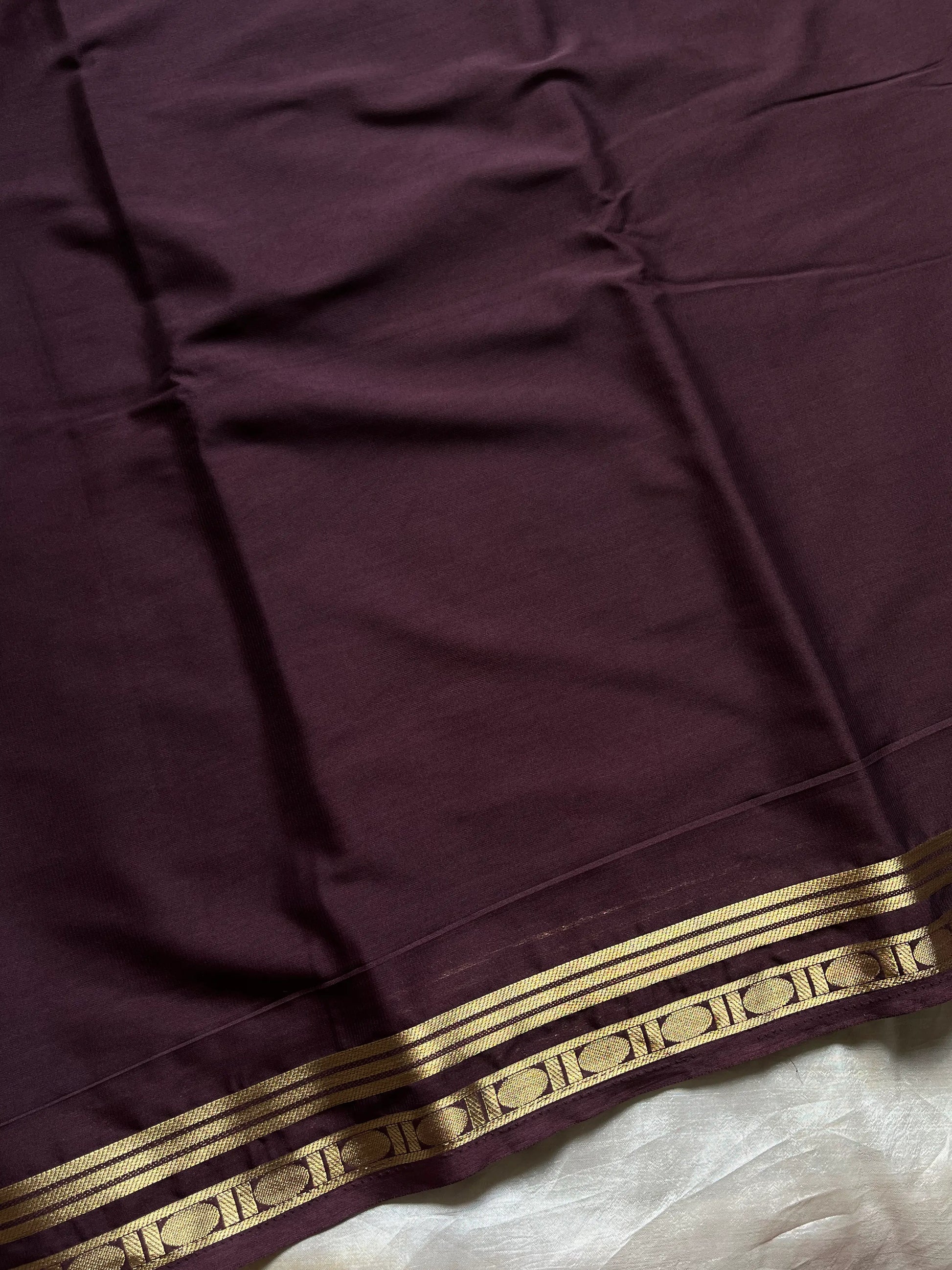 Vibrant Semi Mysore Silk saree with zari border and running blouse – House of Thansha