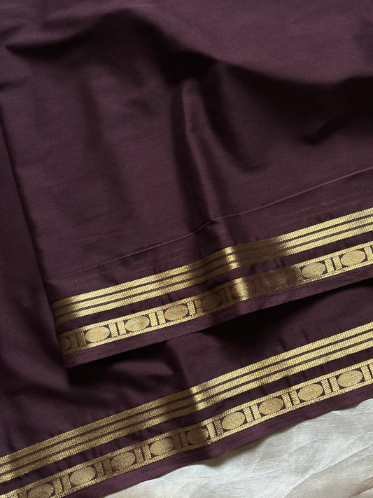 Vibrant Semi Mysore Silk saree with zari border and running blouse – House of Thansha