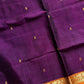 Vegan Silk Saree – Purple & Orange Handloom Art Silk