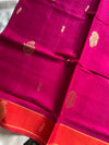 Vegan Silk Saree – Pink & Orange Handloom Art Silk