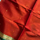Vegan Silk Saree – Burnt range & Green Handloom Art Silk