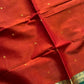 Vegan Silk Saree – Burnt range & Green Handloom Art Silk