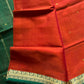 Vegan Silk Saree – Burnt range & Green Handloom Art Silk