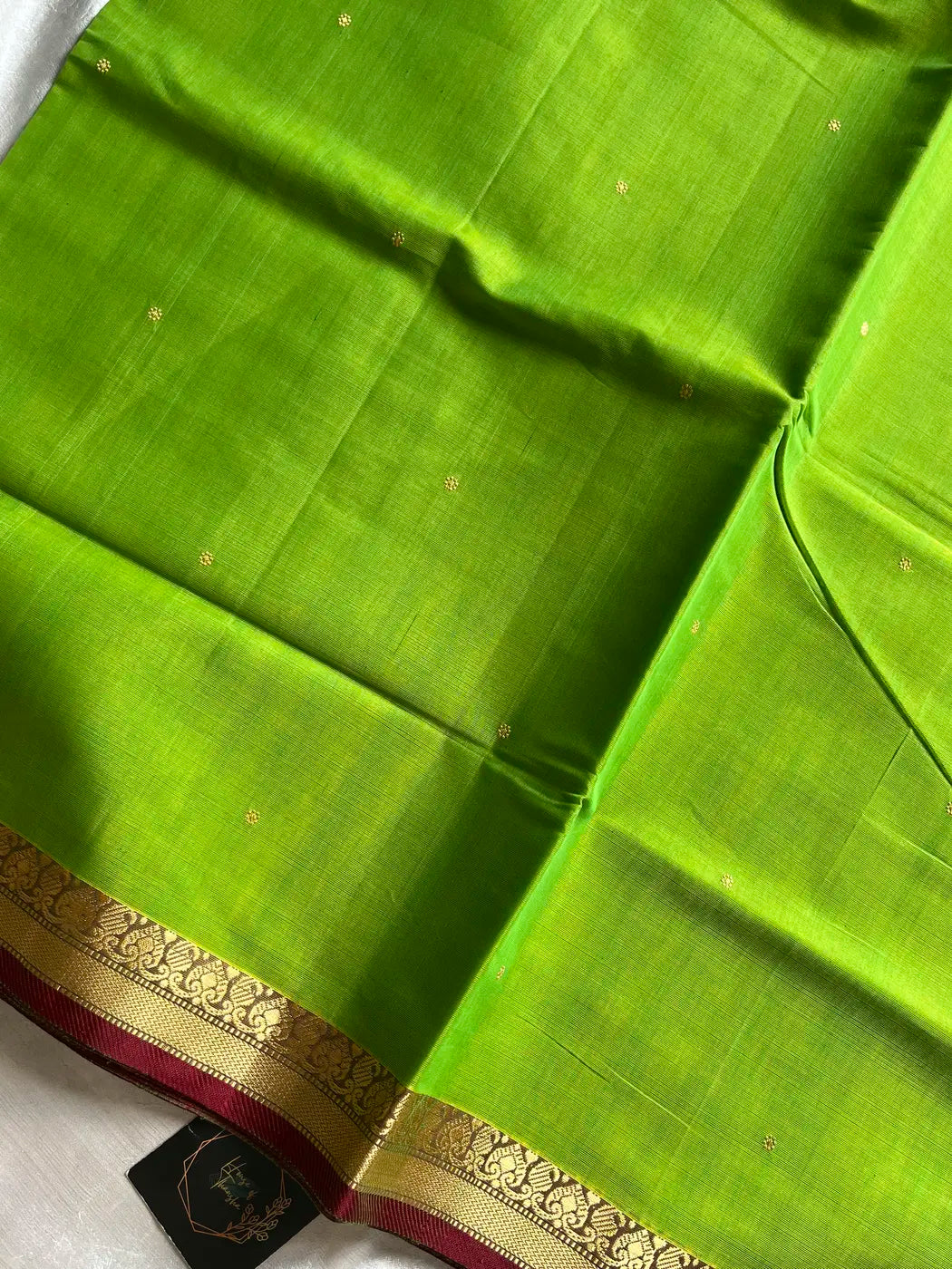 Vegan Silk Saree – Lime Handloom Art Silk