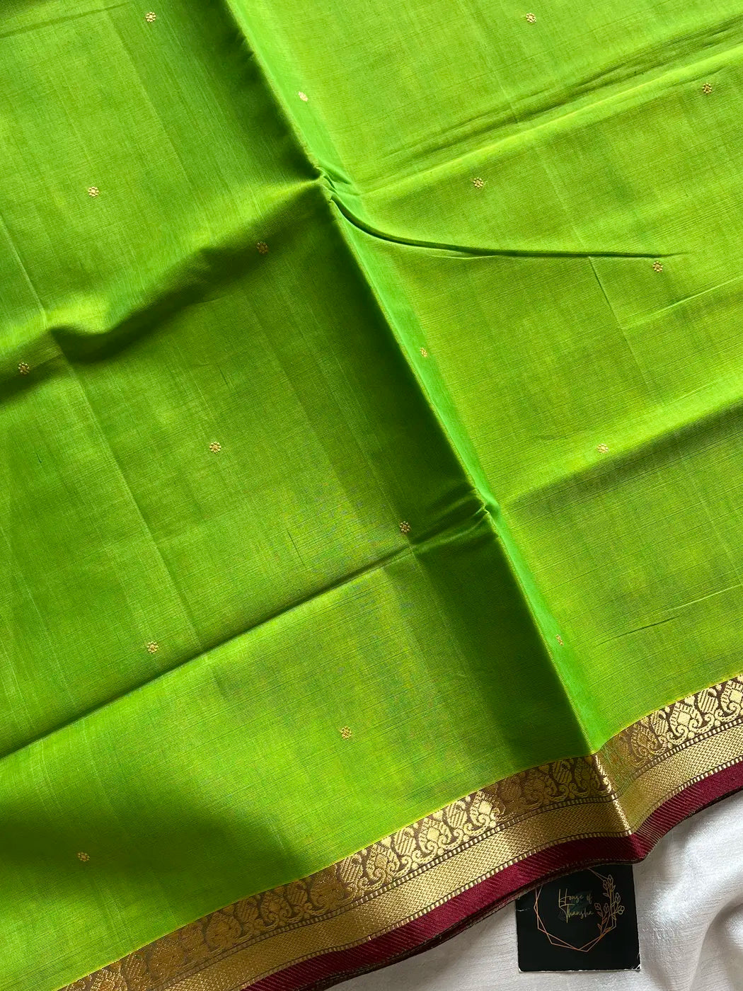 Vegan Silk Saree – Lime Handloom Art Silk