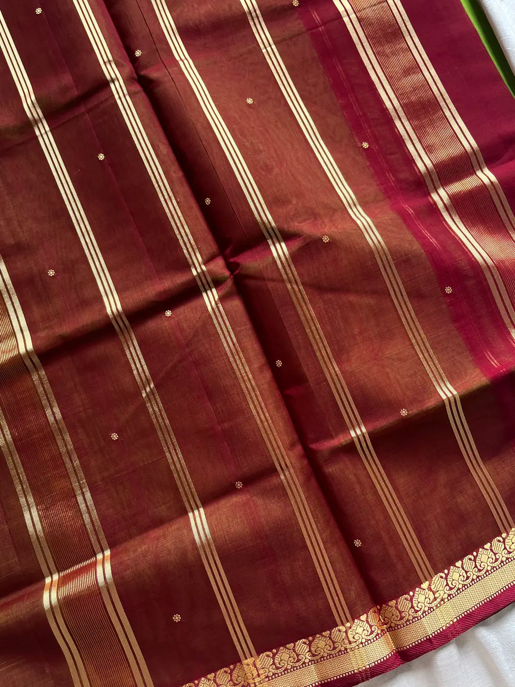Vegan Silk Saree – Lime Handloom Art Silk