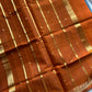 Vegan Silk Saree – Grey & Orange Handloom Art Silk