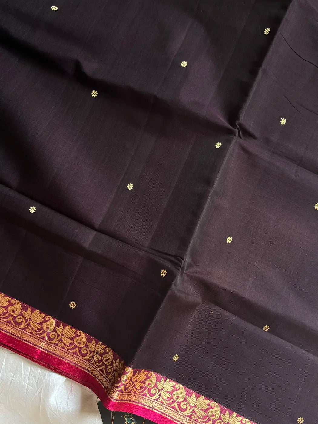 Vegan Silk Saree – Dark Jamun & Pink Handloom Art Silk