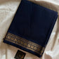 Minimal Border Edit - Dark Blue Cotton Saree