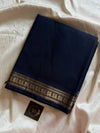 Minimal Border Edit - Dark Blue Cotton Saree