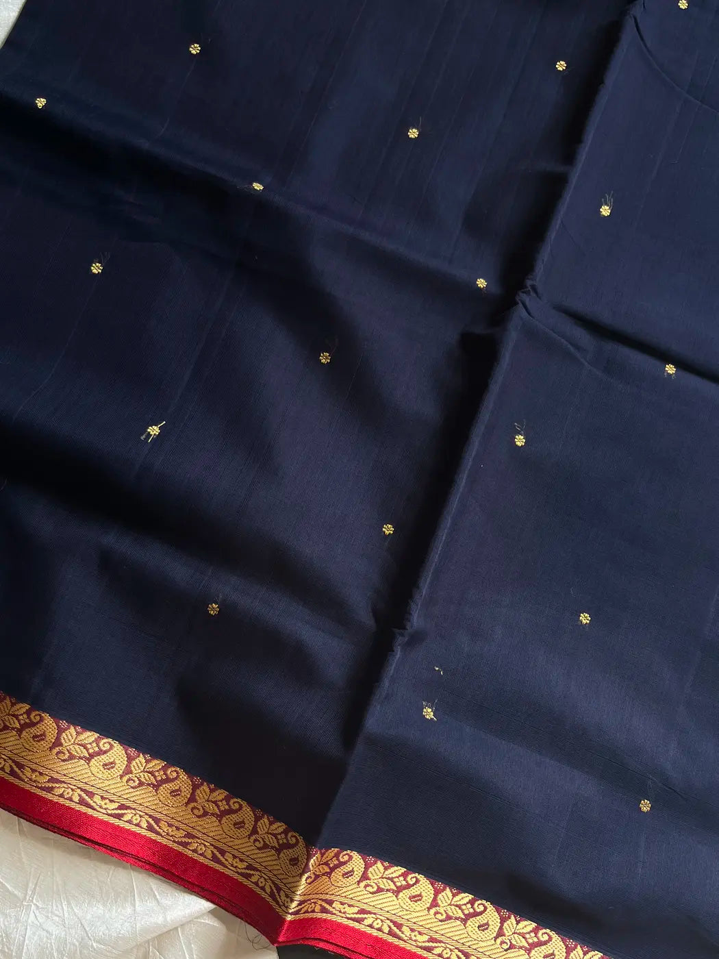 Vegan Silk Saree – Dark Blue Art Silk