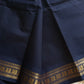 Minimal Border Edit - Dark Blue Cotton Saree
