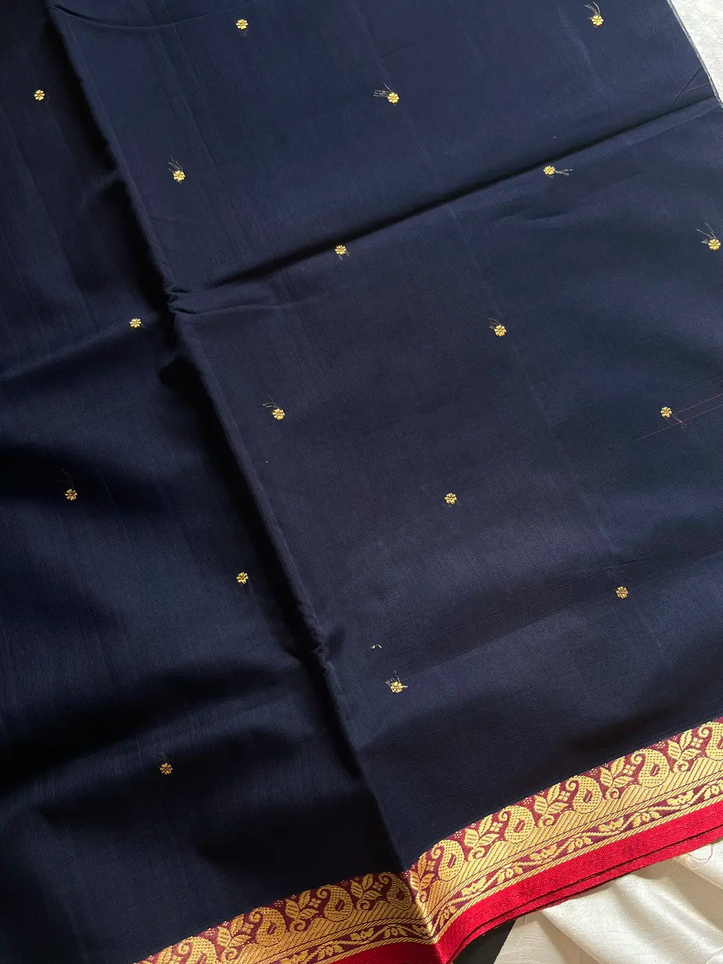 Vegan Silk Saree – Dark Blue Art Silk