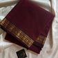 Minimal Border Edit - Maroon Kanchi Cotton Saree