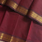 Minimal Border Edit - Maroon Kanchi Cotton Saree