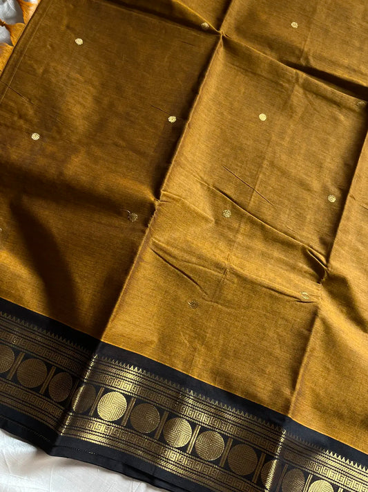 Vintage Loom Edit | Mustard Yellow Kanchi Cotton Saree