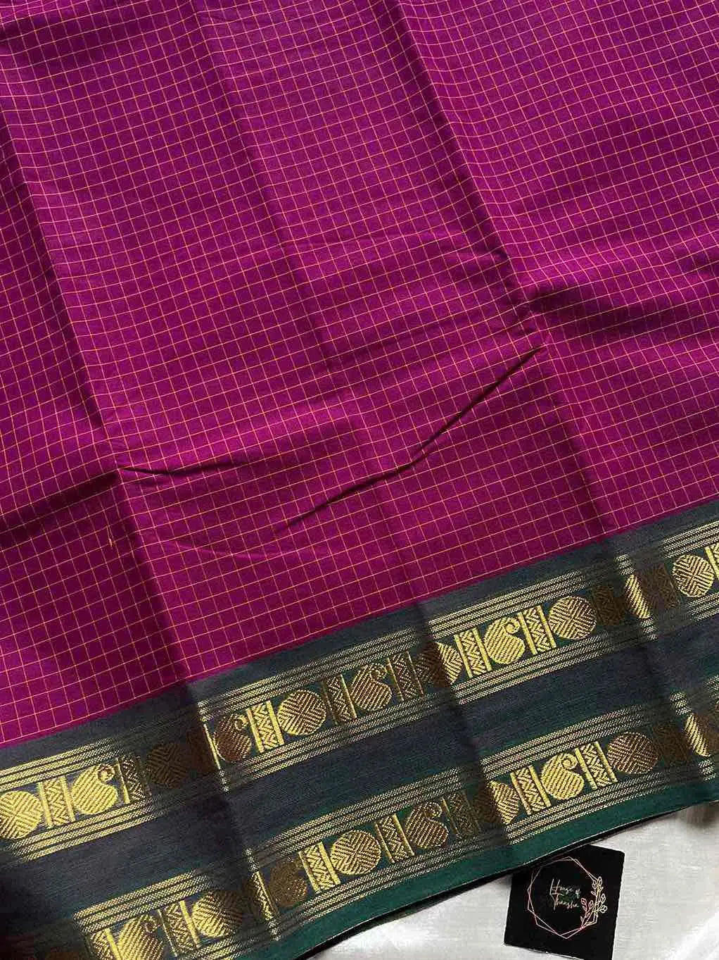 Kattam Edit | Chettinadu Checked Saree – Vaadamalli Purple