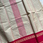 Maragatham – Pastel White Korvai Kattam Chettinadu Cotton Saree