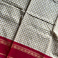 Maragatham – Pastel White Korvai Kattam Chettinadu Cotton Saree