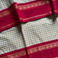 Maragatham – Pastel White Korvai Kattam Chettinadu Cotton Saree