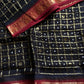 Kaikattu Sungudi Saree - Black & Maroon | Handloom