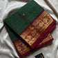 Vintage Loom Edit | Green & Maroon Kanchi Cotton Saree