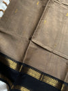 Royal Drapes | Warm Taupe Kanchi Cotton Saree
