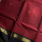 Royal Drapes | Maroon & Black Kanchi Cotton Saree